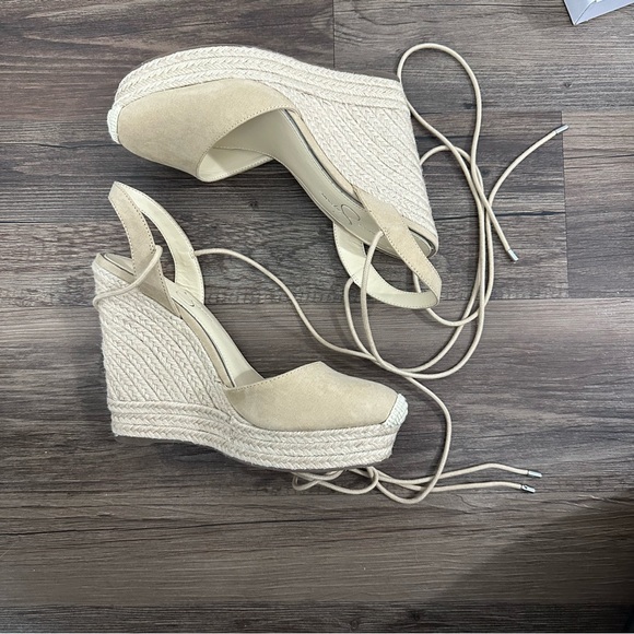 Jessica Simpson ZILKIO Beige Espadrille Wedge Sandal Size 10 - Picture 2 of 11